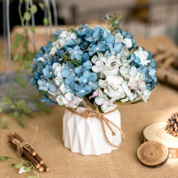 

heads silk hydrangea artificial flowers peony bouquet for wedding decoration flower arrangement vases home decor decorative & wreaths