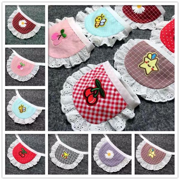 

cat collars & leads cute lace dog collar bowknot pet bibs necklace decor for small dogs cats plaid flowers