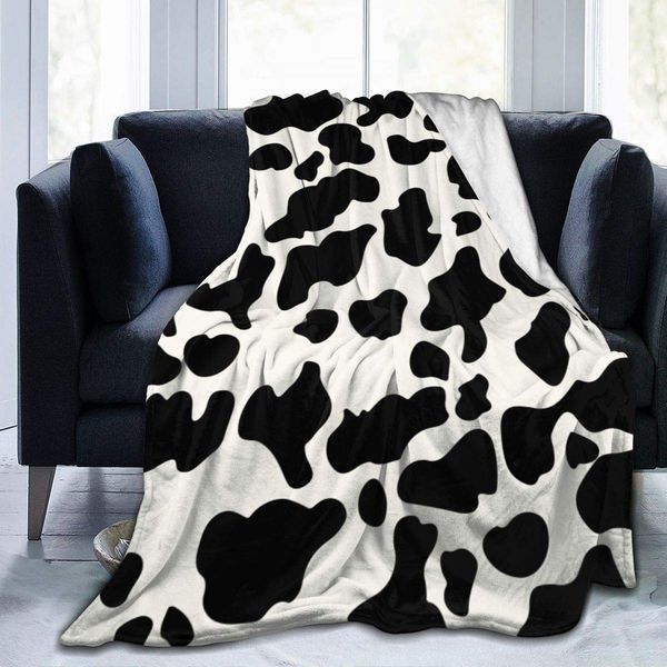 

cow print ultra soft flannel fleece blanket all season living room/bedroom warm throw blanket bed blankets