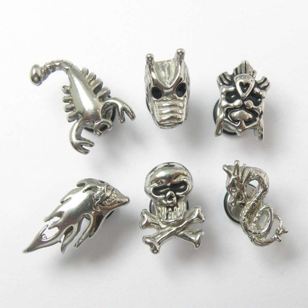 

titanium steel casting dragon earrings and stainless piercing ghost are sellers