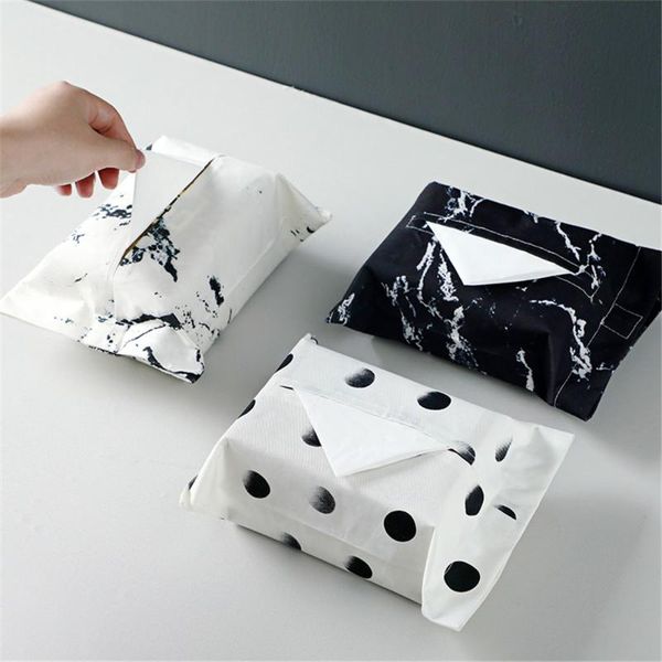 

tissue boxes & napkins jm creative box black white cotton linen marble geometric printing foldable napkin holder rectangle shape storage 1pc
