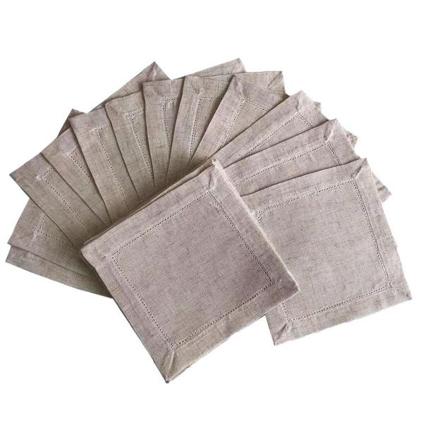 

table napkin 12pcs cloth napkins placemats dinner gray white cotton linen multi size home el restaurant