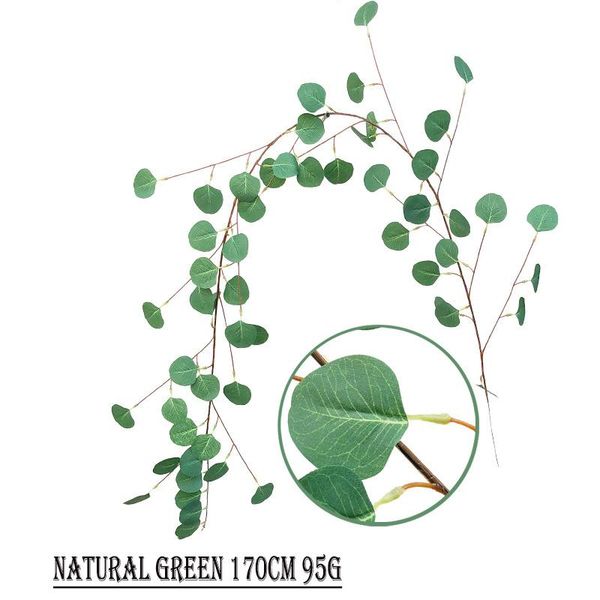 

decorative flowers & wreaths 1pcs artificial plants decorate green fake vine plant simulation eucalyptus leaves wedding decoration ivy leaf