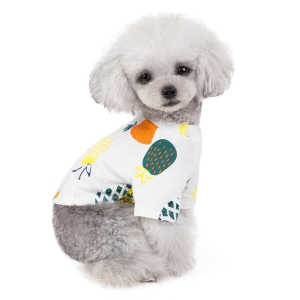 

dog apparel summer animals t-shirt pineapple puppy cat clothes cats for yorkies chihuahua dresses soft cotton pet