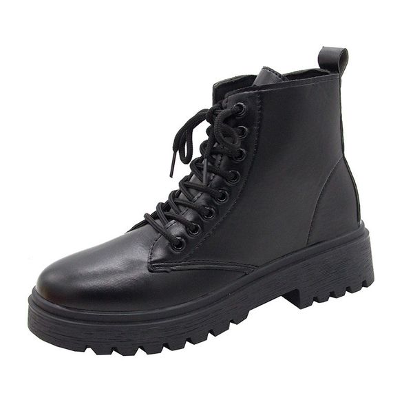 

2021women's martin boots british thick soled casual shoes / dlj72908, Black