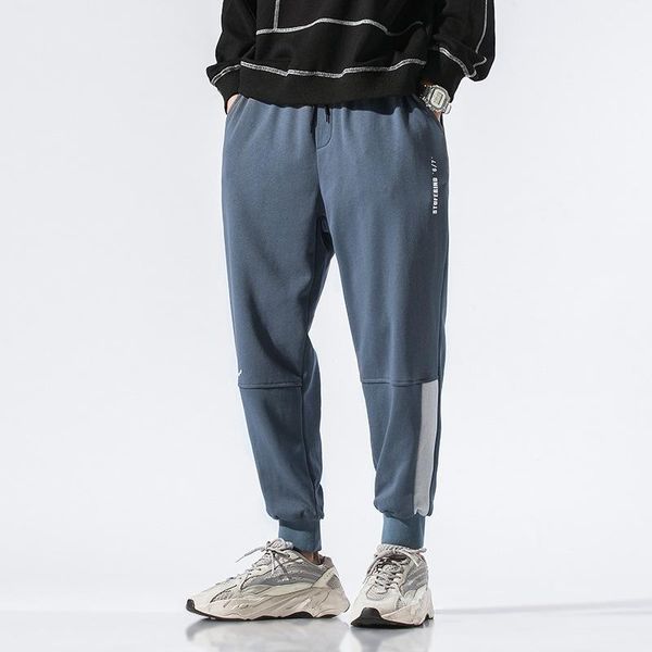 

men's pants 2021 summer casual street loose jogging cargo pant thin sweatpants drawstring trousers men, Black