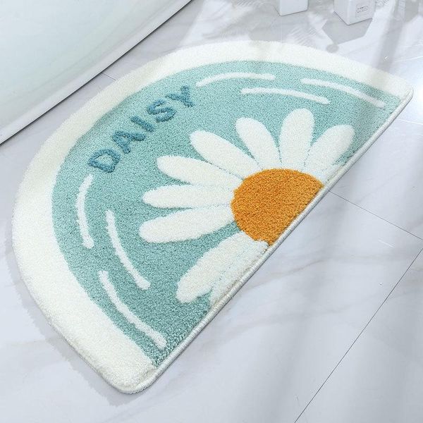 

inya bath mat bathroom non-slip rug daisy floral kitchen absorbent microfiber anti-fall door for floor toilet household mats