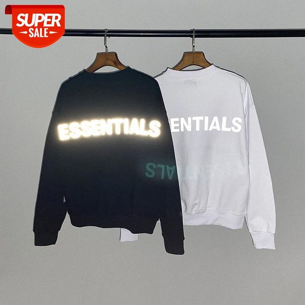 

fog fear of god eentials reflective oversized round neck sweater #qr1l, Black