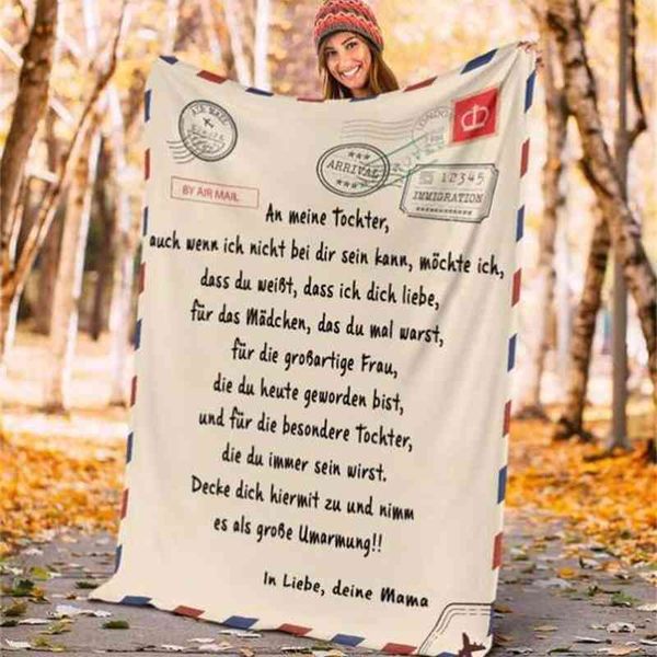 

ins2021 new envelope letter writing flannel blanket