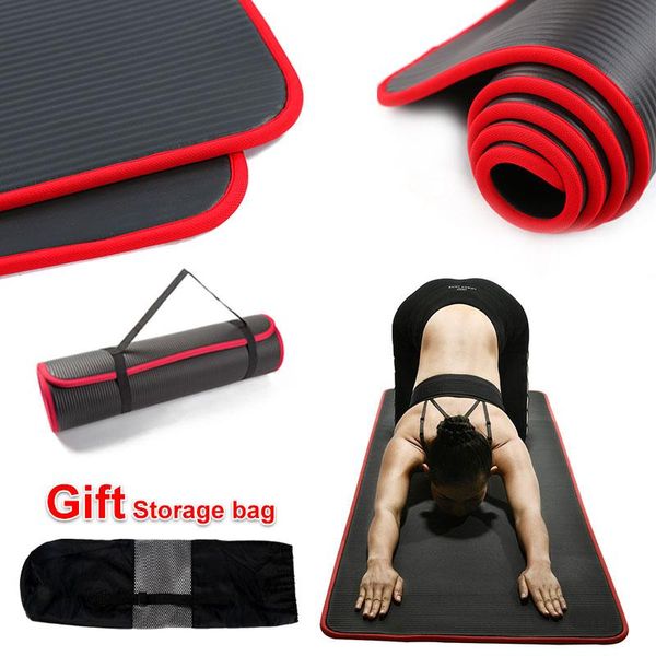

10mm non-slip super thick 183cm*61cm nrb odorless yoga mat suitable for beginners exercise fitness pilates mats