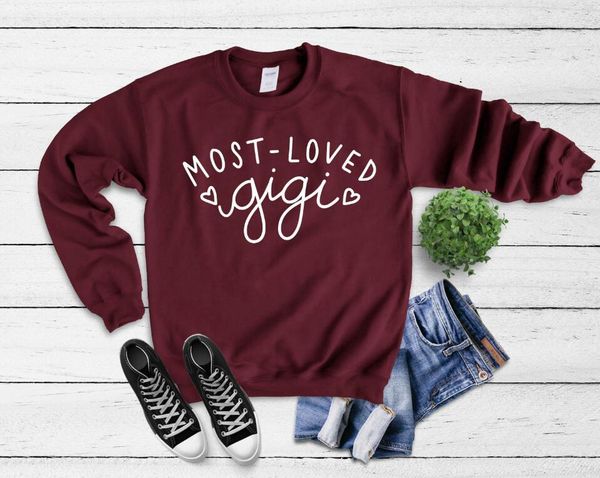 

women's hoodies & sweatshirts most loved gigi women sweatshirt christmas gift unisxe sweats funny graphic pullover fashion casual 100%, Black