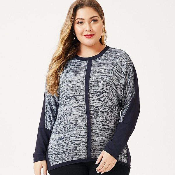 

plus size t-shirt 2021 autumn mom clothes women long sleeve loose fashion ladies vintage elegant womens, Black
