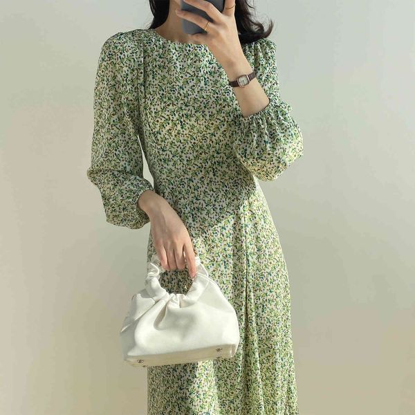 

dress 2021 summer flower print o-collar style maxi with belt elegant women dress vestidos, Black;gray