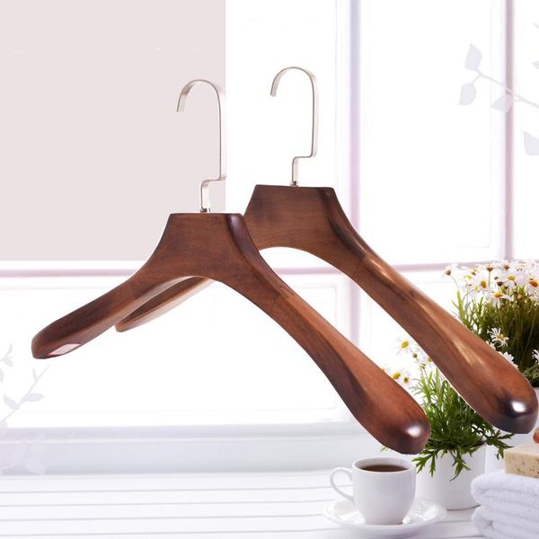

hangers & racks 10 pcs/lot quality antique solid wood clothing garment shop wide shoulder wooden for coat suit no mark
