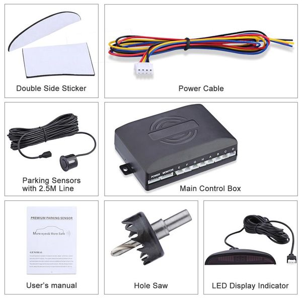 

other motorcycle parts car parktronic led parking sensor with 8 sensors reverse backup radar monitor detector system for kia eco pro-cee-d