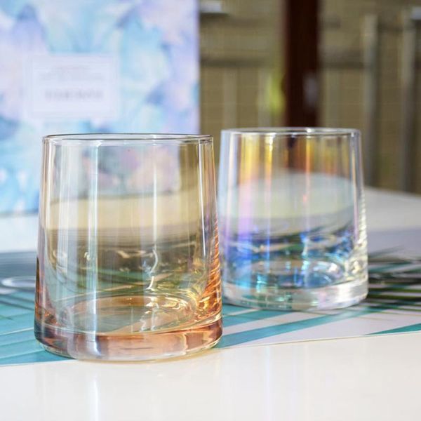 

270ml colorful whiskey glass transparent cup creative champagne party supply tumbler wine drink glasses