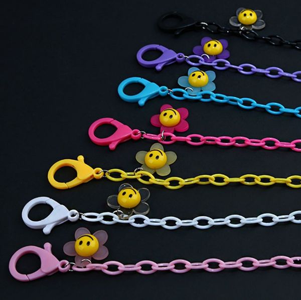 

color sunflower children's smiling face anti loss glasses chain dual purpose
