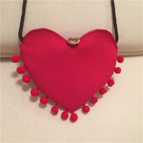 

purse kids red heart traditional messenger bag children fashion vintage coin baby girls bags, White