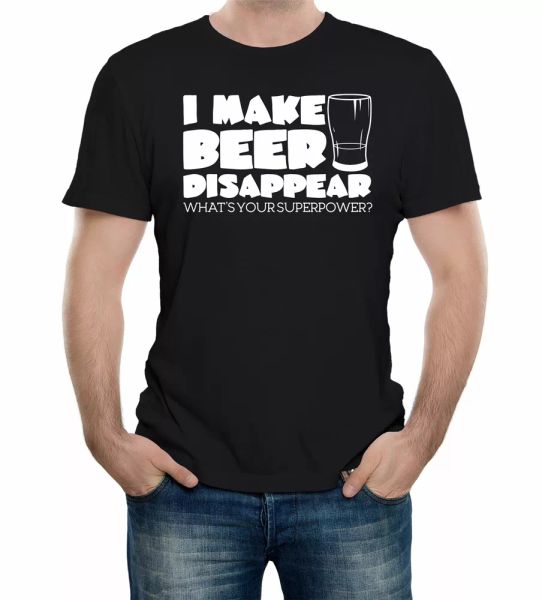 

mens i make beer disappear t-shirt gift, White;black