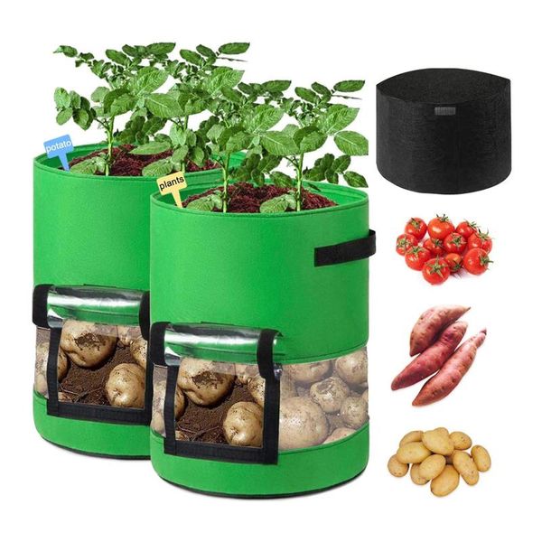

growing bag visualization plant grow bags with handles flap window garden vegetables planter for potato tomato planters & pots