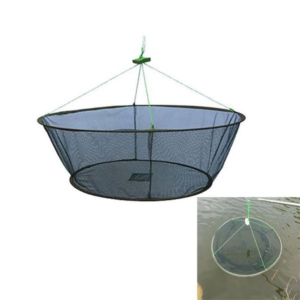 fishing accessories 1pcs portable folded net hand nylon casting cage for fish shrimp minnow crayfish crab baits cast mesh trap nets