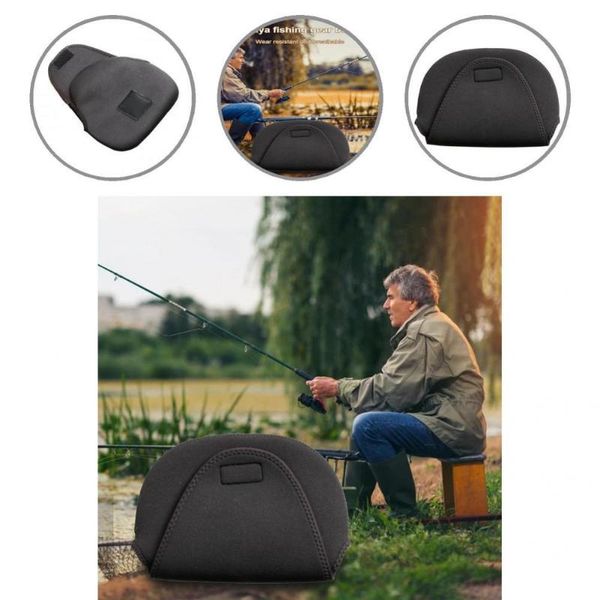 

fishing accessories black durable large capacity reel protective cover compact easy to carry for drum wheels