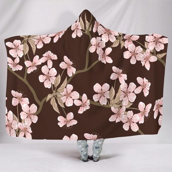 

blankets cherry blossom,ball,planet hooded blanket warm super soft wearable for kids seasons bedding sofa throw