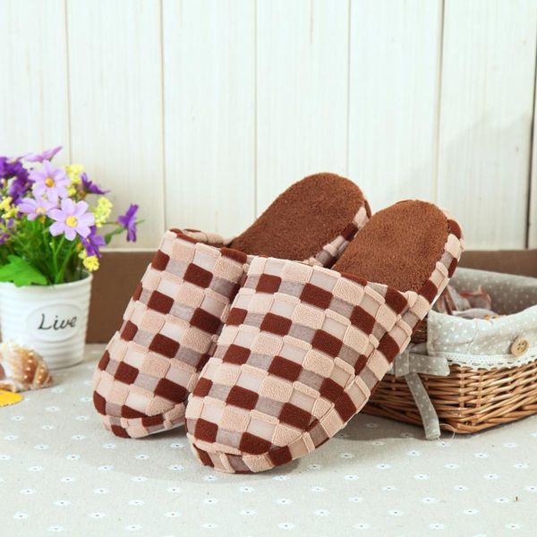 

winter warm plush slippers men women flats soft sole indoor floor shoes home for lovers couples, Black