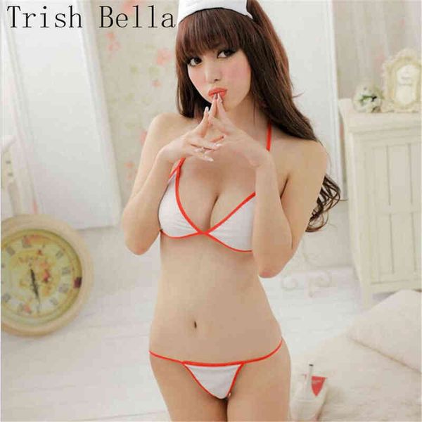 

nxy lingerie micro bikini extreme open bra pure color edge nurse cosplay halter erotic lingerie costumes babydoll langeri lenceria 1216, Red;black