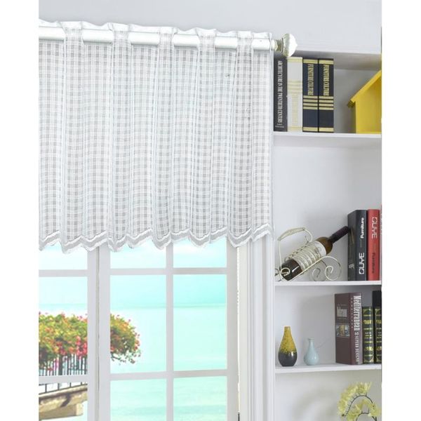 

curtain & drapes decorative sun proof shade screen purdah short valance for kitchen balcony home (white dot)