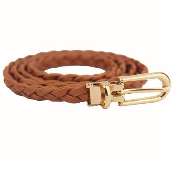 

belt for women elegant fashion weave leather waistband buckle soild color small fresh slender dress accessories party favor