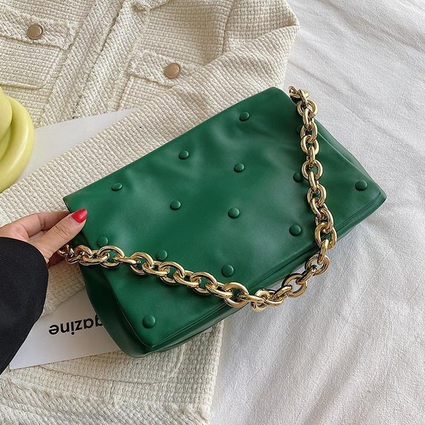 

evening bags women's shoulder 2021 denim quality thick metal chain purses and handbag women clutch ladies hobo bag