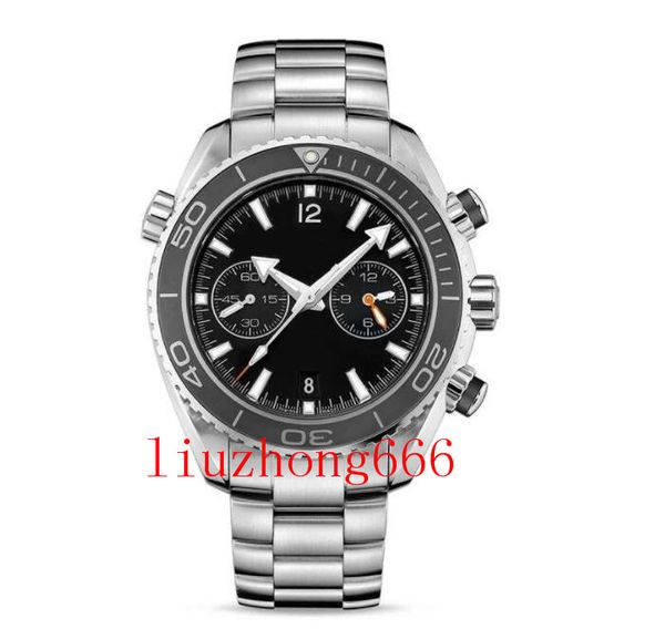

u1 mens watches full stainless steel japan vk64 quartz movement 5atm waterproof chronograph wristwatch montre de, Slivery;brown