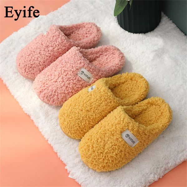 

eyife indoor slippers women 2021 fashion soft comfortable famale and male furry home bathroom shoes flat warm couple slipper, Black