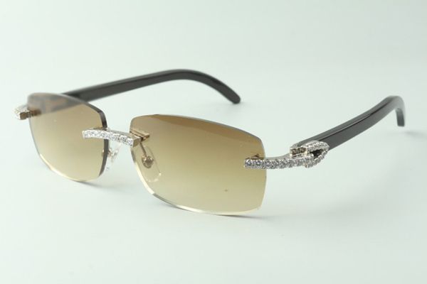 

designer endless diamond sunglasses 3524026 with black buffalo horn legs glasses,direct sales, size: 18-140mm, White;black