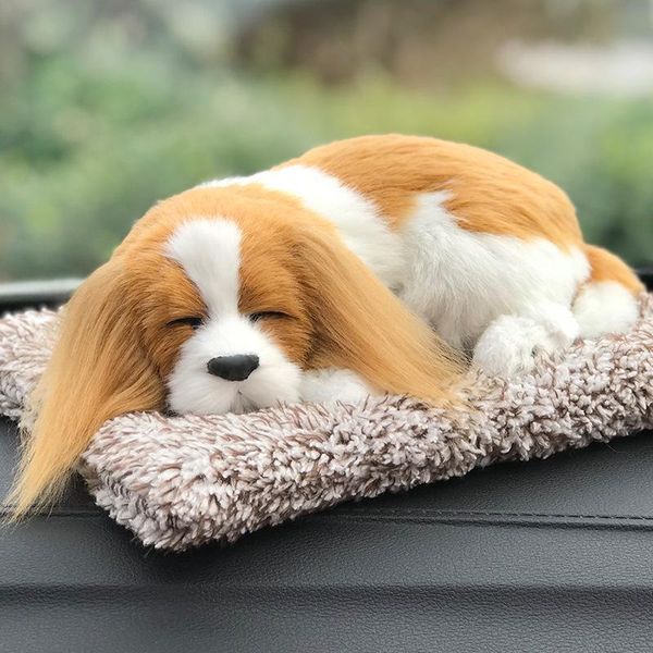 

interior decorations car ornament abs plush dogs decoration simulation sleeping dog toy automotive dashboard decor ornaments cute auto acces