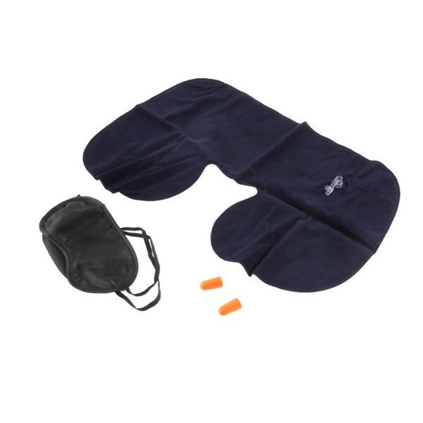 

set travel neck pillow u shaped office flight traveling rest soft cushion health care+eye mask + 2 ear plug