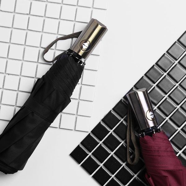 

umbrellas 2021 high-end automatic umbrella rain women men three-fold anti-splash water folding
