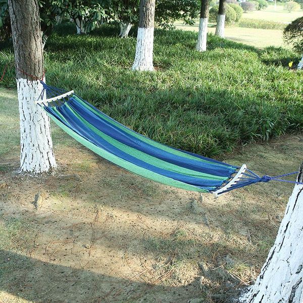 

garden hammock hang portable outdoor bed sports home travel camping canvas stripe hanging camp furniture