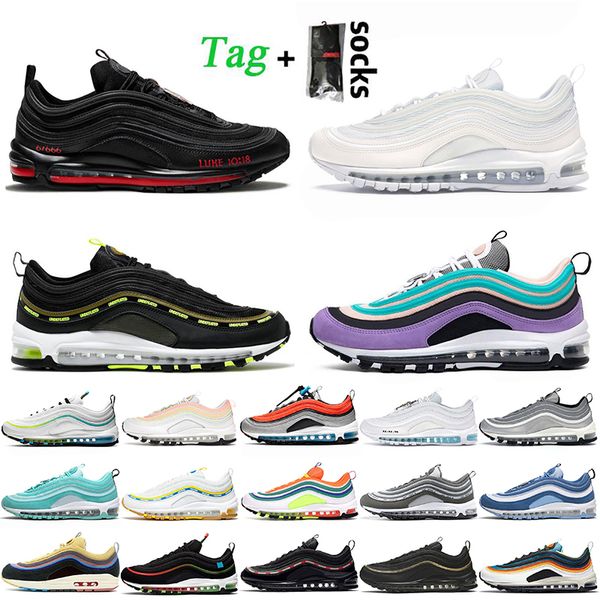 

2021 mschf lil nas satan 97 running shoes triple white 97s trainers ndftd undefeatede barely volt atomic pink worldw