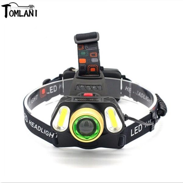 

t6+cob outdoor head-mounted camping long-range zoom 3led fishing light headlamps