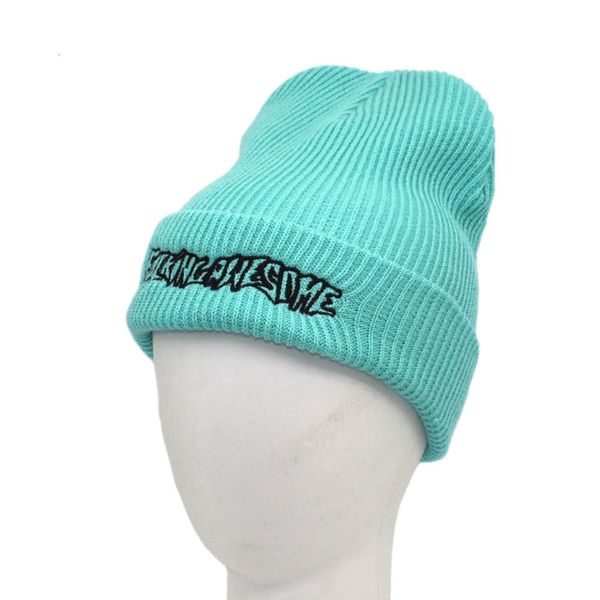 

hat knitted men's autumn and embroidered cold spring hip hop trendy wool women's warm, Blue;gray