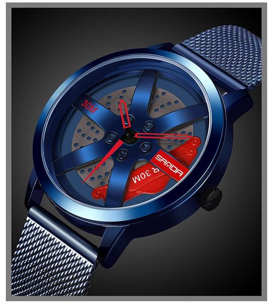

wristwatches men's watch fashion cool wheel dial waterproof quartz simple personality casual all-match, Slivery;brown
