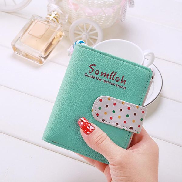 

wallets pu leather wallet women purse pocket ladies clutch short card holder cute girls cartera mujer coin bag, Red;black