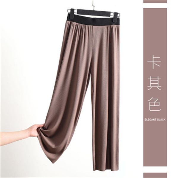

women's pants & capris spring summer lounge wear modal casual sleepwear pajama pants wide-leg pant women large size loose trousers high, Black;white