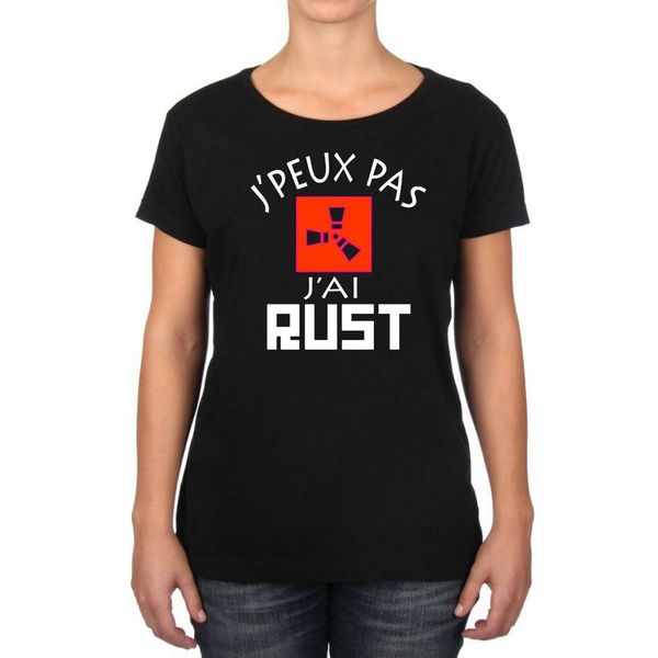 

womens t-shirt i cannot i rust, White;black