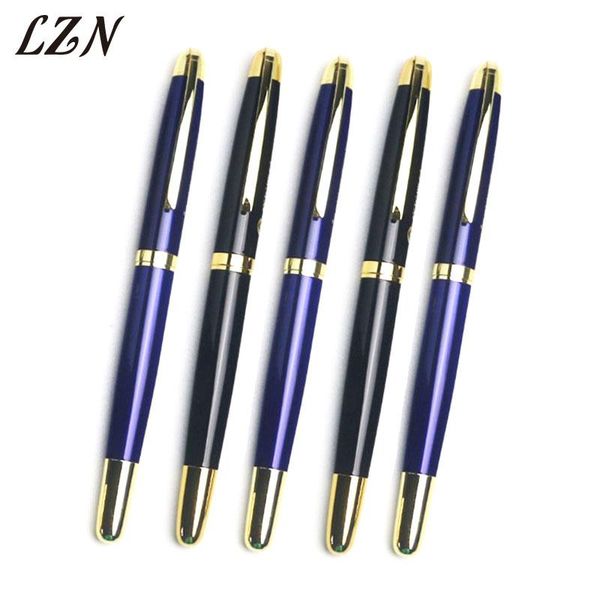 

ballpoint pens lzn full metal ballponit pen 0.5mm medium refill black/blue with gold clip office business stationary for commercial writing, Blue;orange