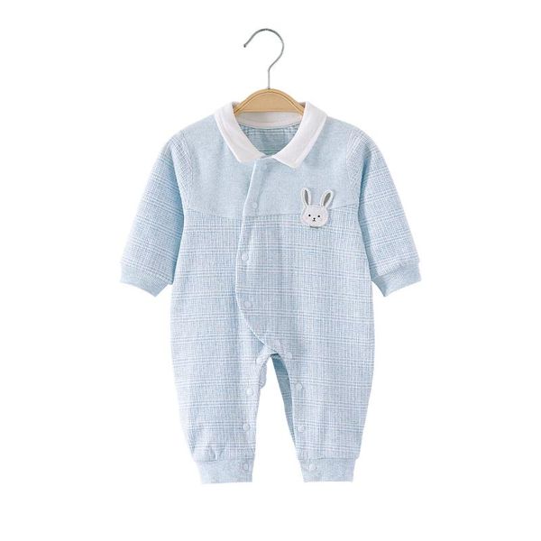 

jumpsuits 2021 spring born baby boys & girls romper homewear costume casual soft cotton long sleeve for 0-2y, Blue