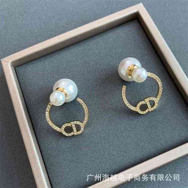 

75% off outlet online family's new letter pearl earrings in 2021, Silver