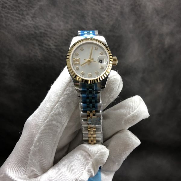 

new women watches automatic mechanical 28mm stainless steel proof watch 2813 movement sapphire luminous wristwatches 102834 montre de luxe, Slivery;brown